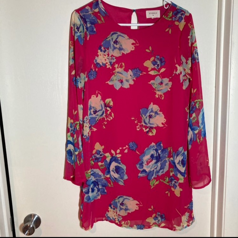 Anthropologie Everly Dress Pink‎ Floral